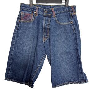 Red Monkey Company RMC Martiin Ksohoh Embroidered Samurai Jean Shorts 34